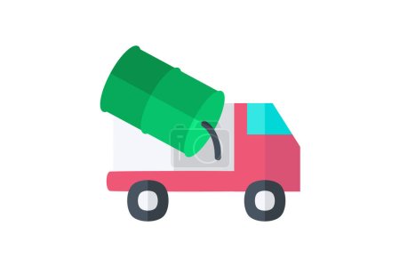 Illustration for Industrial, truck fully editable vector fill icon - Royalty Free Image