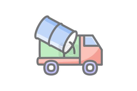 Illustration for Industrial, truck fully editable vector fill icon - Royalty Free Image