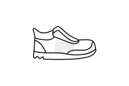 Illustration for Basketball Shoes Hoops Power Simple and sleek Flat Icon Design on White background - Royalty Free Image