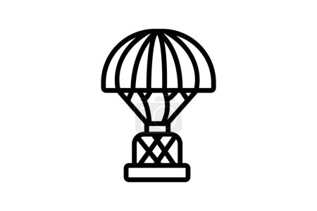 Ilustración de Gas Balloon Shipping, Delivery Balloon Vector Line Icon - Imagen libre de derechos