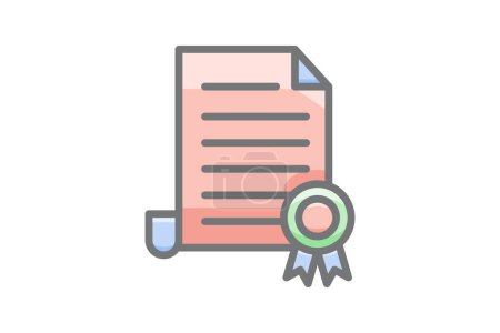 Illustration for Certificate, reward, prize Vector Awesome Fill Icon - Royalty Free Image