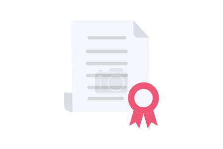 Illustration for Certificate, reward, prize Vector Flat Icon - Royalty Free Image