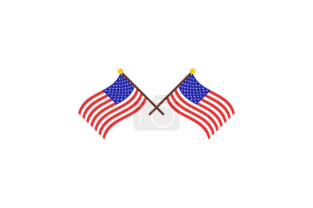 Illustration for USA Independence Day Flags Flat Icons - Royalty Free Image