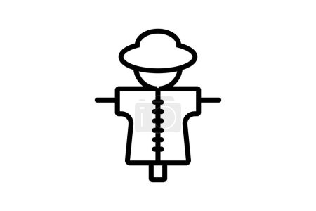 Illustration for Scarecrow, pest control Vector Line Icon - Royalty Free Image