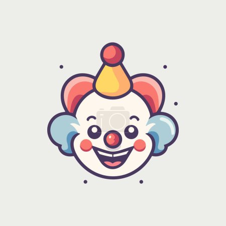 Illustration for Humorous Joker Flat Icon - Royalty Free Image