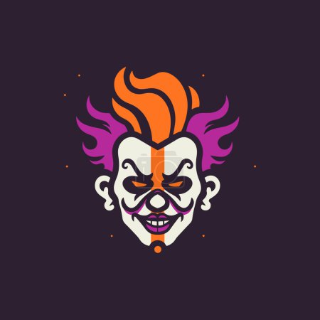 Illustration for Wicked Joker Flat Icon - Royalty Free Image