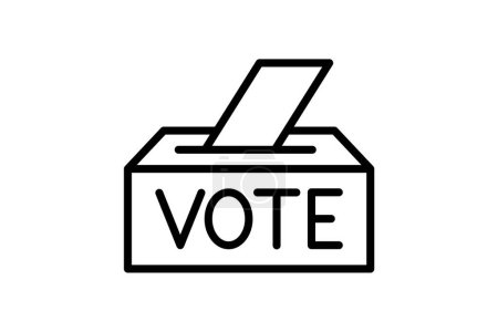 Ilustración de Caja de votación, urna, voto Vector línea icono - Imagen libre de derechos