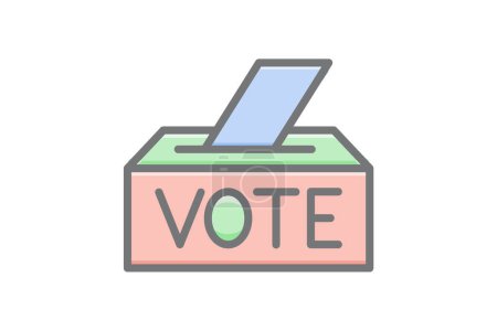 Ilustración de Caja de votación, urna, voto Vector impresionante Icono de relleno - Imagen libre de derechos