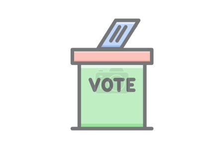 Illustration for Voting Booth, vote, democracy, election Vector Awesome Fill Icon - Royalty Free Image