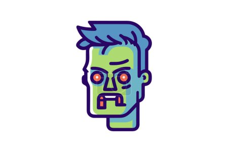 Illustration for Creeping Horror - Zombie Icon - Royalty Free Image