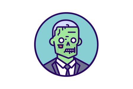 Illustration for Zombie Flesh Feast - Zombie Icon - Royalty Free Image