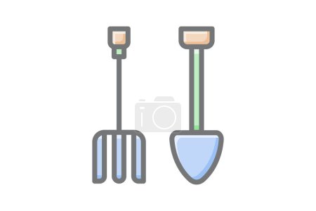 Ilustración de HarvestGard tenedor y paleta Vector impresionante icono de relleno - Imagen libre de derechos