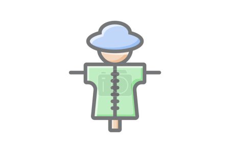 Illustration for Scarecrow, pest control Vector Awesome Fill Icon - Royalty Free Image