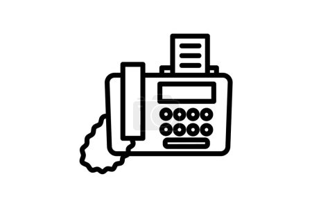 Illustration for Fax Machine, Office, Communication Vector Line Icon - Royalty Free Image