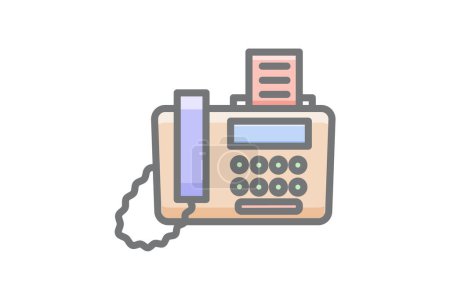 Illustration for Fax Machine, Office, Communication Vector Awesome Icon - Royalty Free Image