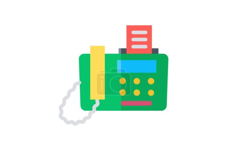 Illustration for Fax Machine, Office, Communication Vector Flat Icon - Royalty Free Image
