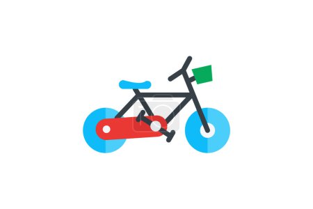 Illustration for Cycle, Pedal, Power, Bike Vector Flat Icon - Royalty Free Image