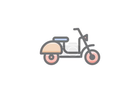 Illustration for Scooter, Personal Transport Vector Awesome Fill Icon - Royalty Free Image