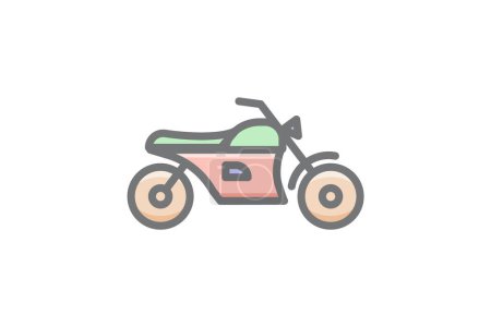 Illustration for Bike, Two Wheeler, Pedal, Power Vector Awesome Fill Icon - Royalty Free Image