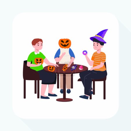 Ilustración de Icono de mesa de cena de Halloween inquietante - Imagen libre de derechos