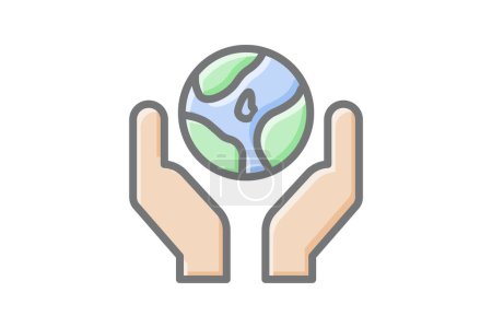 Illustration for Preserving Biodiversity Amidst Climate Change icon - Royalty Free Image