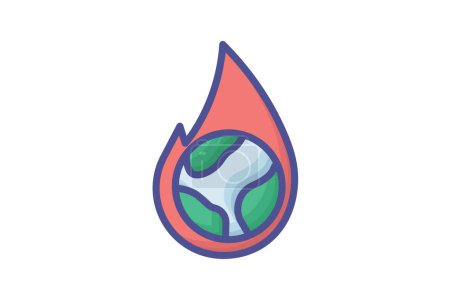 Illustration for Adapting to a Warming World icon - Royalty Free Image