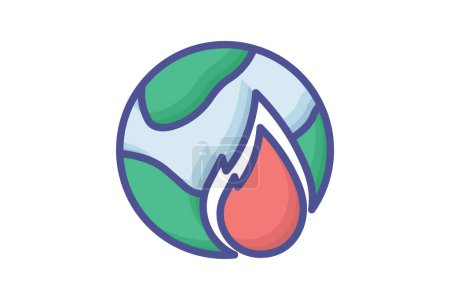 Illustration for Battling the Heat Planet icon - Royalty Free Image