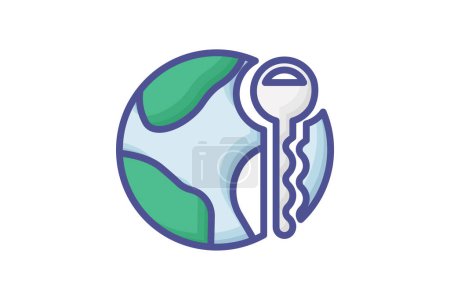 Illustration for Preserving Biodiversity Amidst Climate Change icon - Royalty Free Image