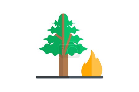 Illustration for Trees and Climate Interplay icon - Royalty Free Image