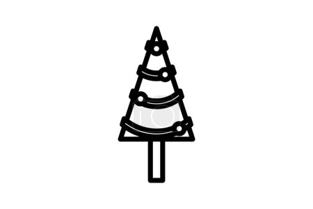 Ilustración de Icono lujoso árbol de Navidad de oro - Imagen libre de derechos