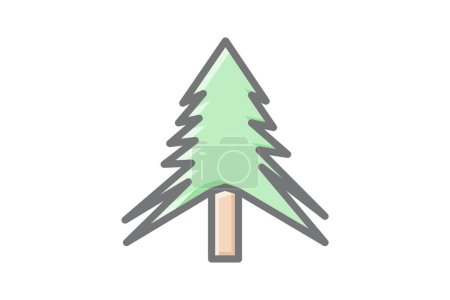 Téléchargez les illustrations : Patrimoine Homestead Holidays icône de l'arbre de Noël - en licence libre de droit