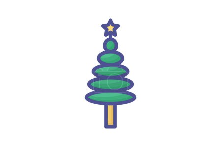 Ilustración de Majestuoso icono del árbol de Navidad de Opulencia Navideña - Imagen libre de derechos