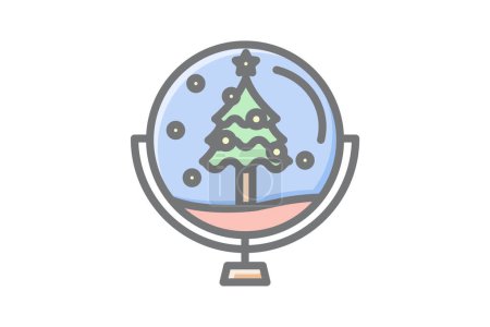 Illustration for Evoking the Season's Magic with Snowball Awesome Outline Icon - Royalty Free Image