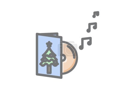 Illustration for Elegant Holiday Expressions Awesome Outline Icon - Royalty Free Image