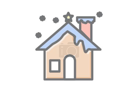 Illustration for Glowing Winter Sanctuaries Awesome Outline Icon - Royalty Free Image