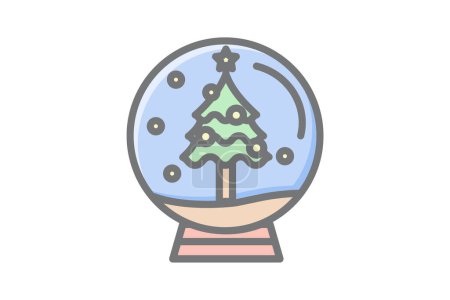 Illustration for Whimsical Winter Awesome Outline Icon - Royalty Free Image