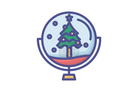 Illustration for Evoking the Season's Magic with Snowball Filled outline Icon - Royalty Free Image