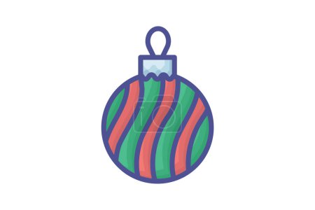 Ilustración de Iluminando la temporada con brillantes bolas de Navidad Icono de contorno lleno - Imagen libre de derechos