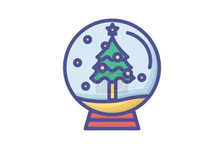 Illustration for Whimsical Winter Filled outline Icon - Royalty Free Image