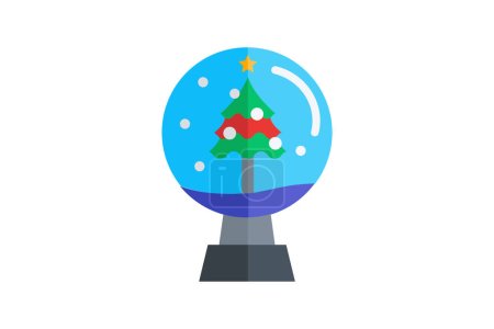Illustration for Evoking the Season's Magic with Snowball Flat Icon - Royalty Free Image