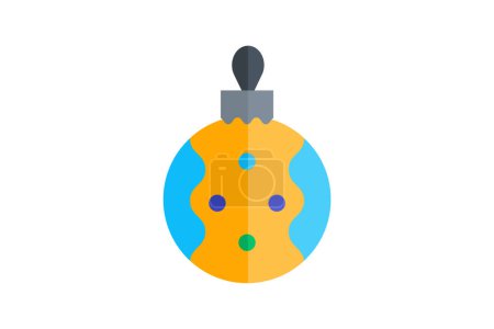 Illustration for Enhancing the Season's Glow with Christmas Balls Flat Icon - Royalty Free Image