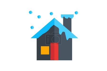 Illustration for Enchanted Hearthside Havens Flat Icon - Royalty Free Image