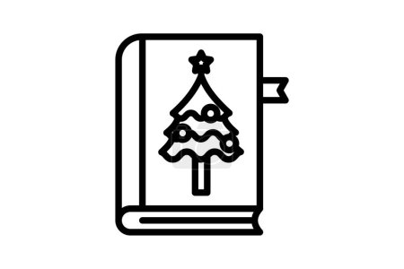 Téléchargez les illustrations : Joyeux Noël cape ligne icône - en licence libre de droit