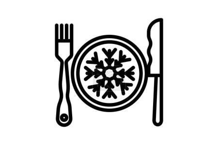 Illustration for Enchanted Holiday Dining Line Icon - Royalty Free Image