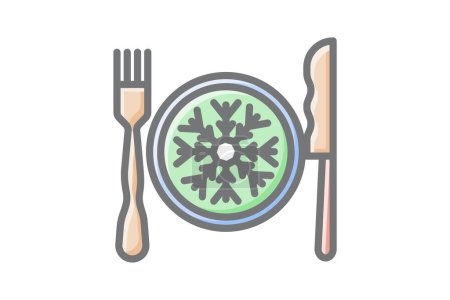 Illustration for Enchanted Holiday Dining Awesome Icon - Royalty Free Image