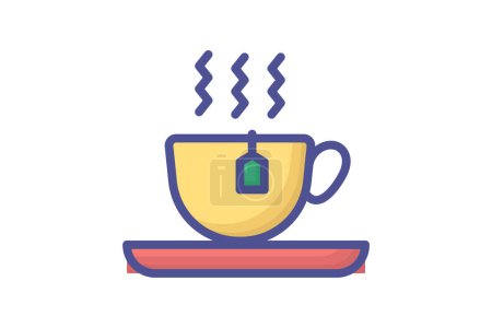 Illustration for Enchanted Holiday Cups Outline Filled Icon - Royalty Free Image