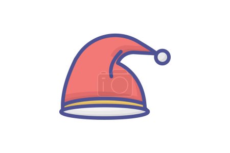 Illustration for Embellishing the Season with Christmas Caps Filled Outline Icon - Royalty Free Image