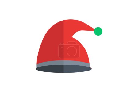 Illustration for Embellishing the Season with Christmas Caps Flat Icon - Royalty Free Image