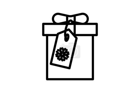 Ilustración de Exquisitas cajas de regalo de Navidad línea icono - Imagen libre de derechos