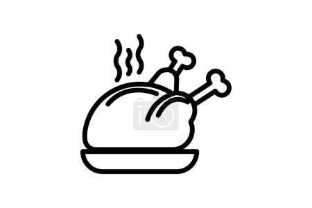Illustration for Whimsical Christmas Food Illustrations Line Icon - Royalty Free Image